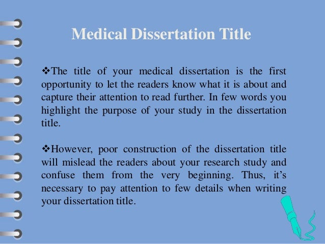 Writing a dissertation title