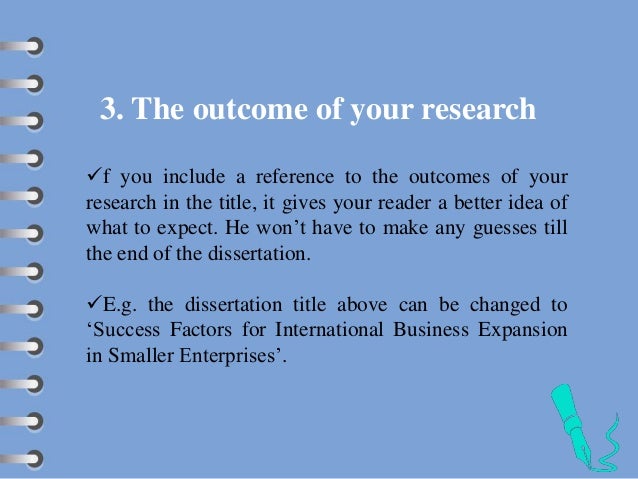 how to find a good dissertation title