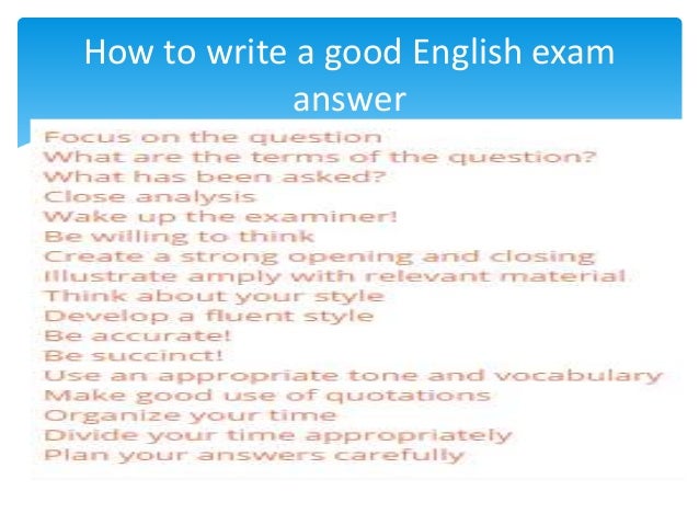 how to write a good essay on an exam