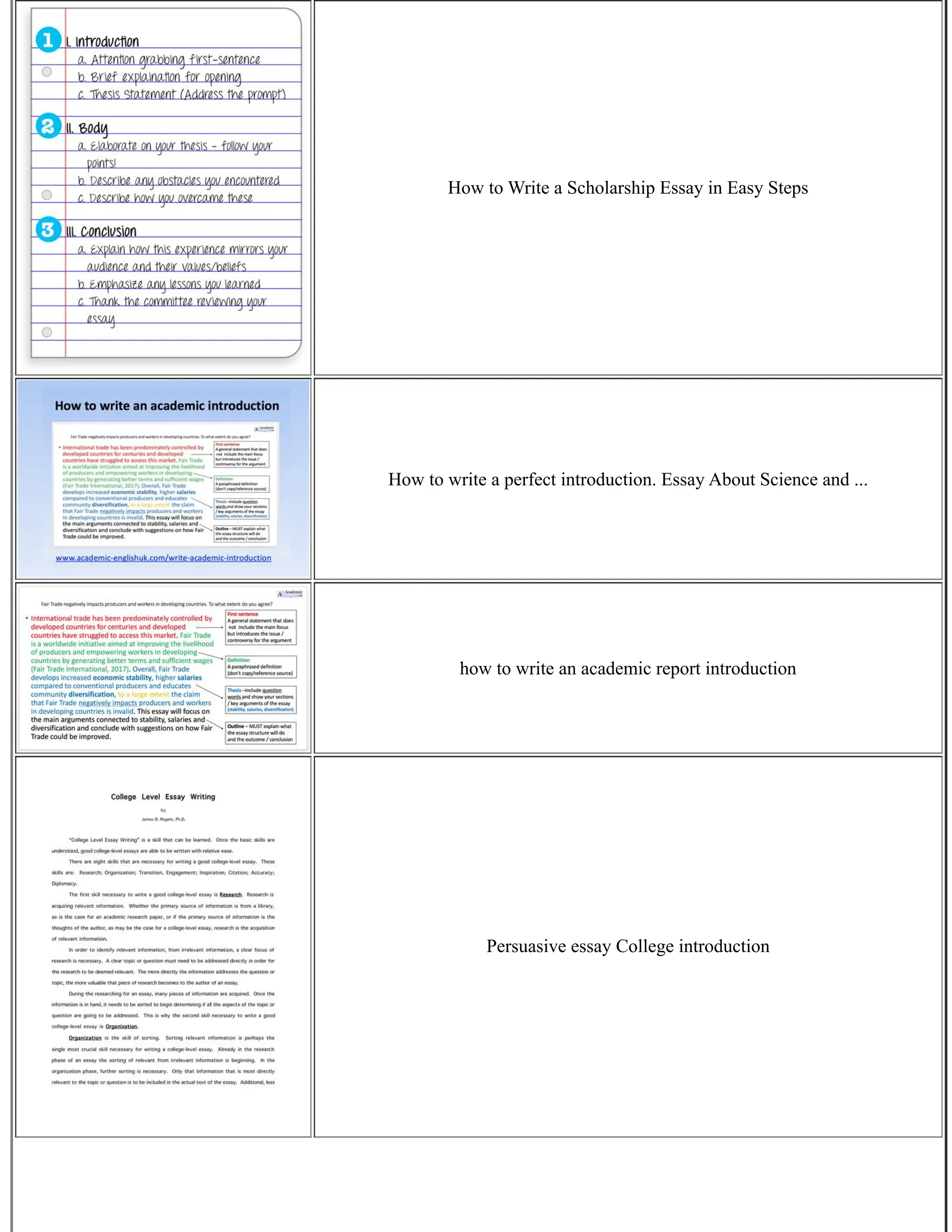 How to Write a Scholarship Essay in Easy Steps
How to write a perfect introduction. Essay About Science and ...
how to write an academic report introduction
Persuasive essay College introduction
 