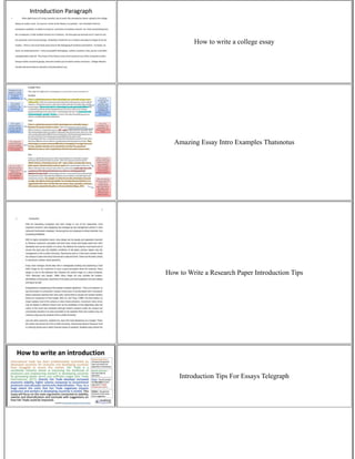 How To Write A Good Introduction For A College Essay | PDF | Free Download