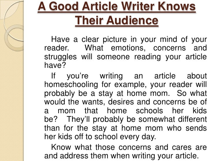 How to write good magazine articles