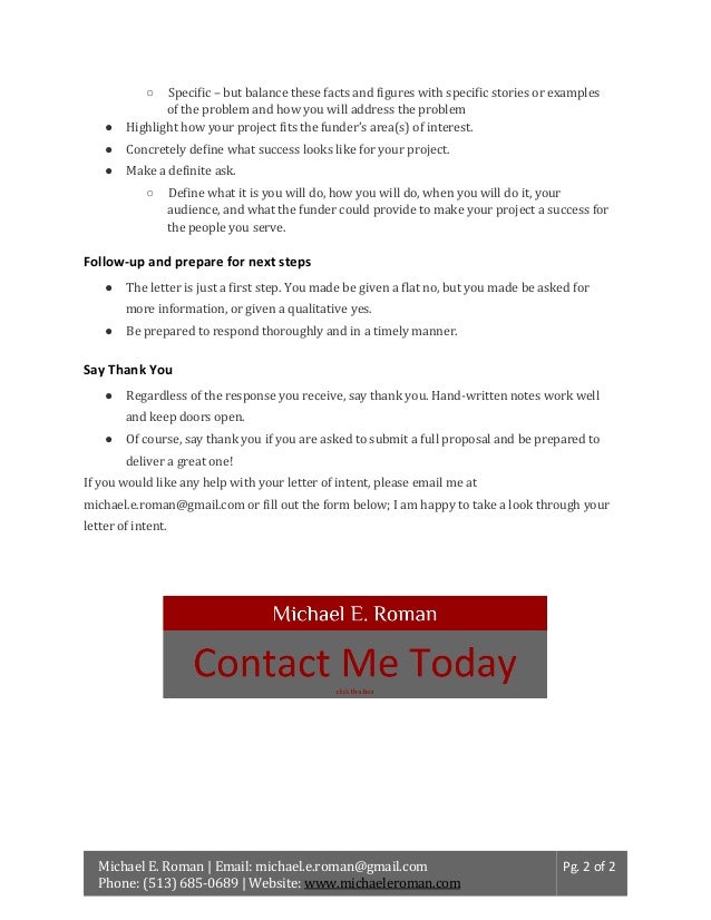 how to write a grant letter of intent to a foundation how to write a grant letter