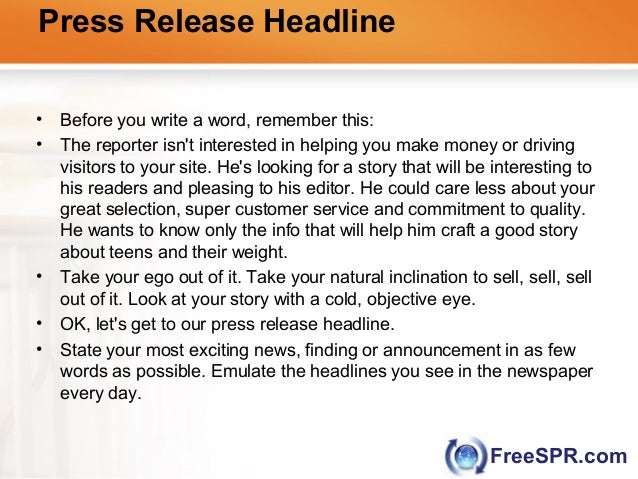 how to create a press release