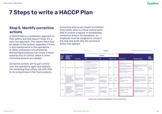 How to Write a HACCP Plan by food docs. | PDF