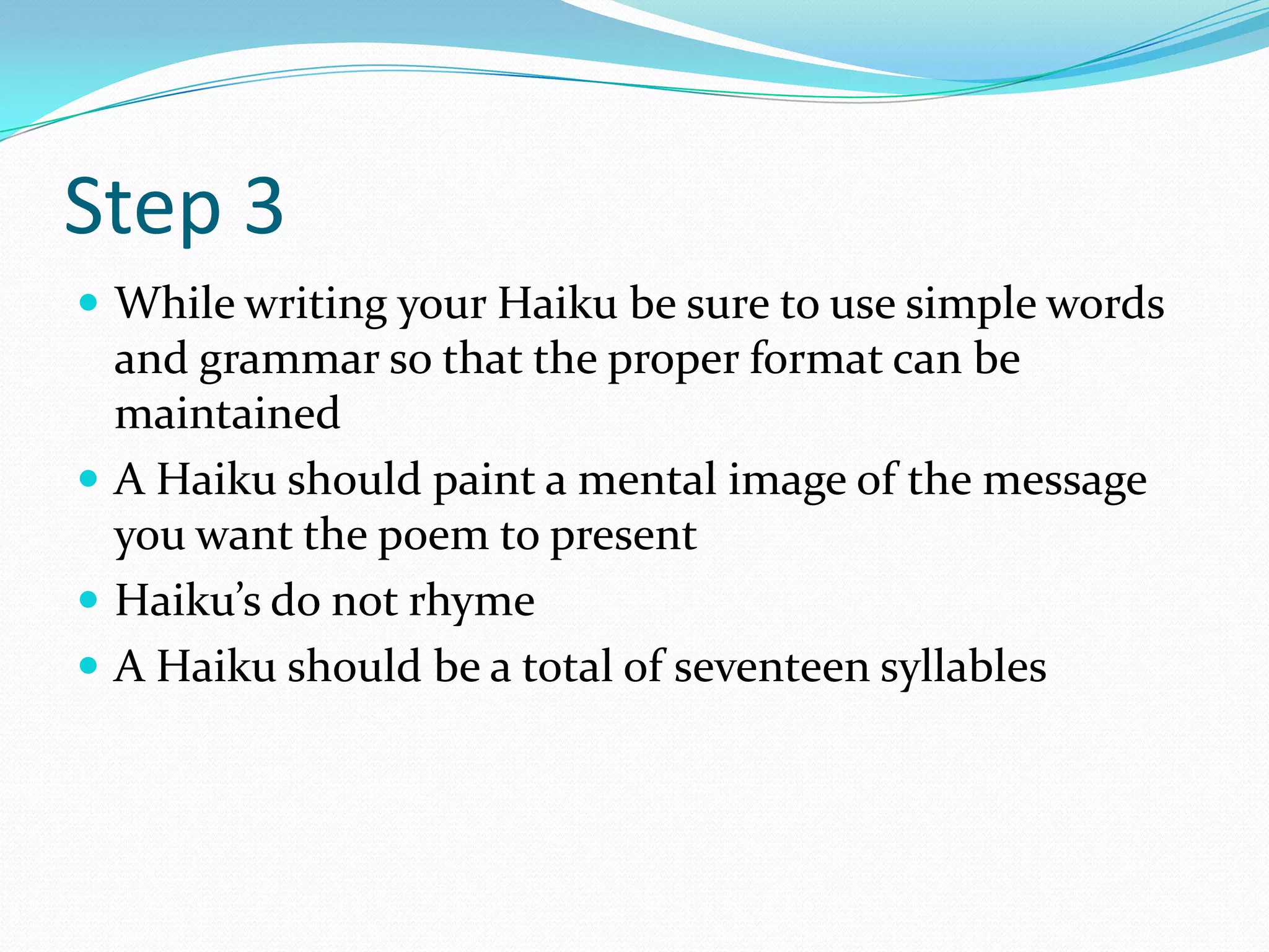 How to write a haiku | PPT