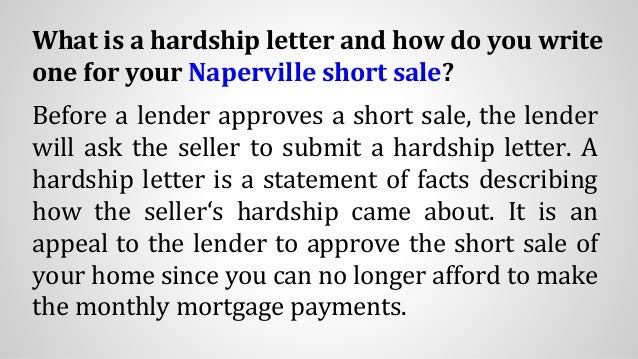 how to write a hardship letter for your naperville short sale hardship letter for short sale