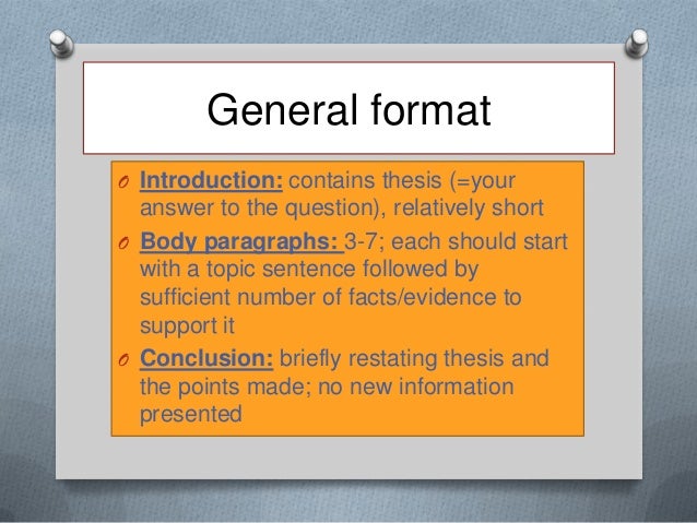 How to write an introductory paragraph for a history essay