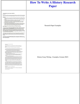 How To Write A History Research
Paper
Research Paper Examples
History Essay Writing - Examples, Format, Pdf E
 