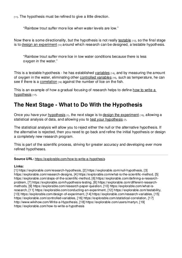 How to write a hypoyhesis