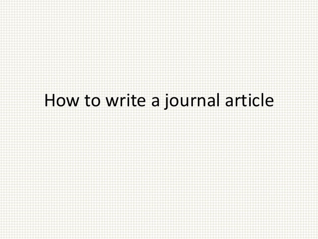 how to write journal article title