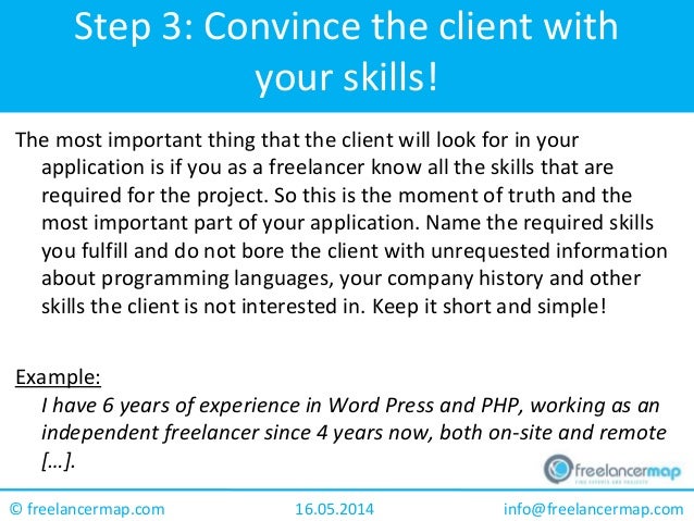 How to write a killer application for the perfect freelancing job