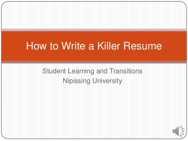 How To Write A Killer Resume