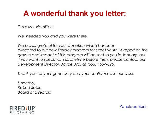 thank you letters for donations