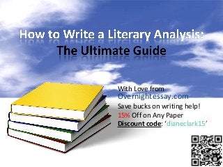 With Love from
Overnightessay.com
Save bucks on writing help!
15% Off on Any Paper
Discount code: ‘dianeclark15’
 