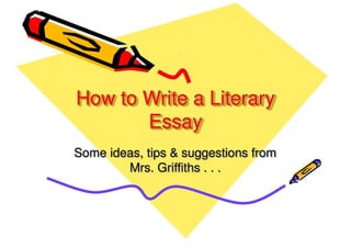 How To Write A Literary Essay