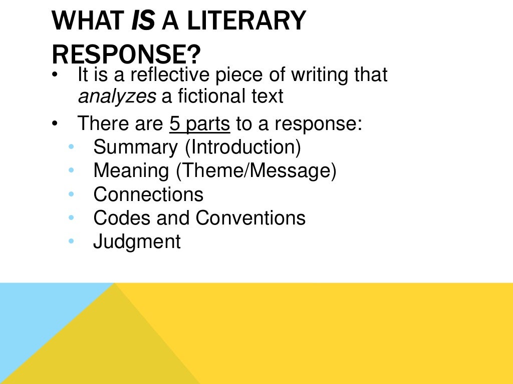 literary response essay questions