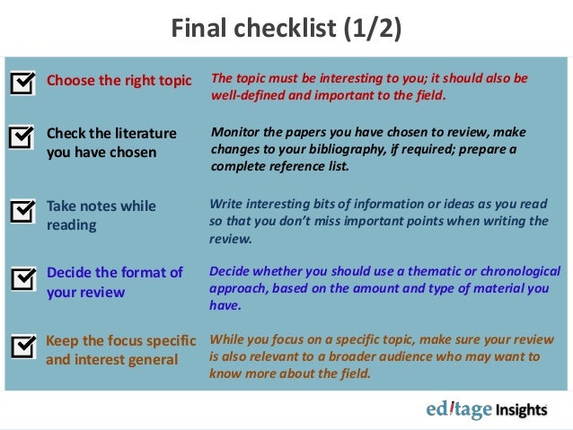Should a literature review be in chronological order