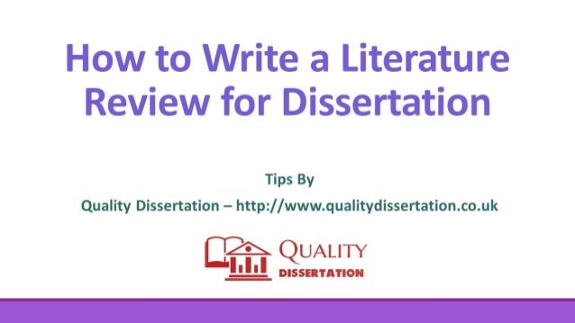 How to write your dissertation literature review