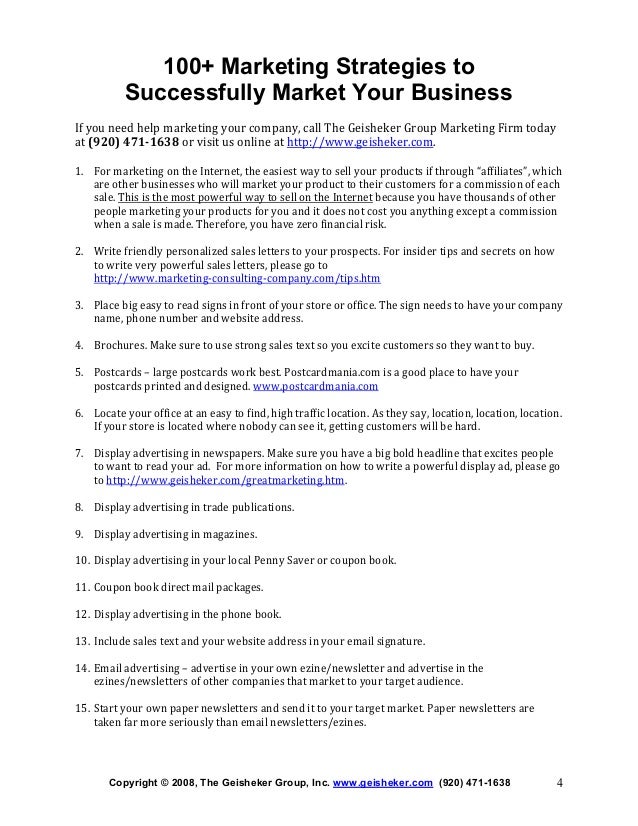 how to write a marketing plan letter advertising your business