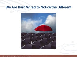 We Are Hard Wired to Notice the Different

46 | Building an Effective Integrated Marketing Plan | © STAMATS 2013

 