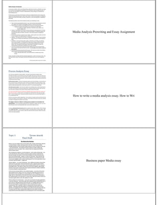 How To Write A Media Analysis Essay | PDF