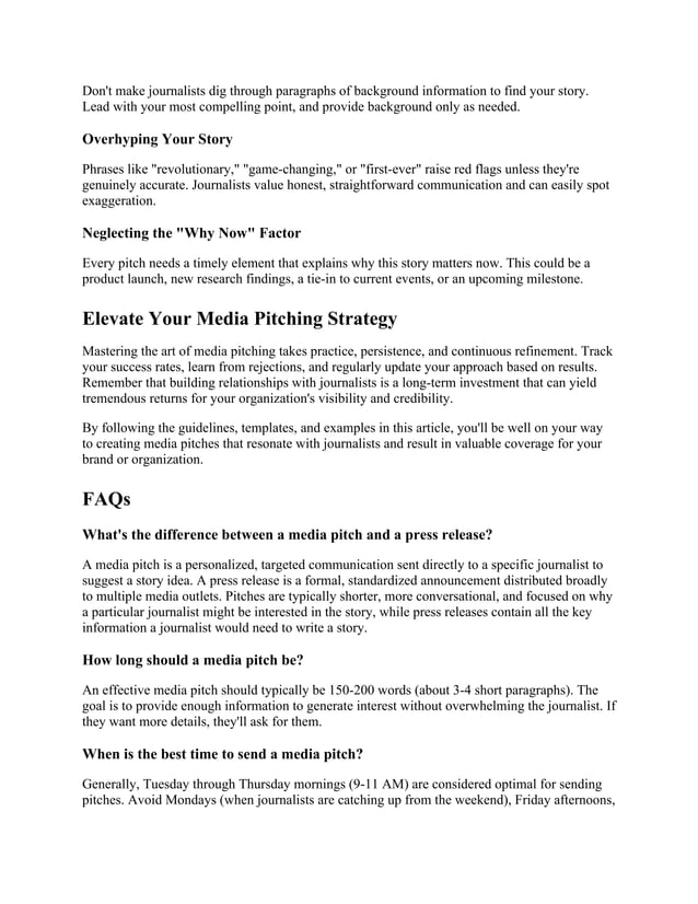 How to Write a Media Pitch_ Examples & Template | PDF