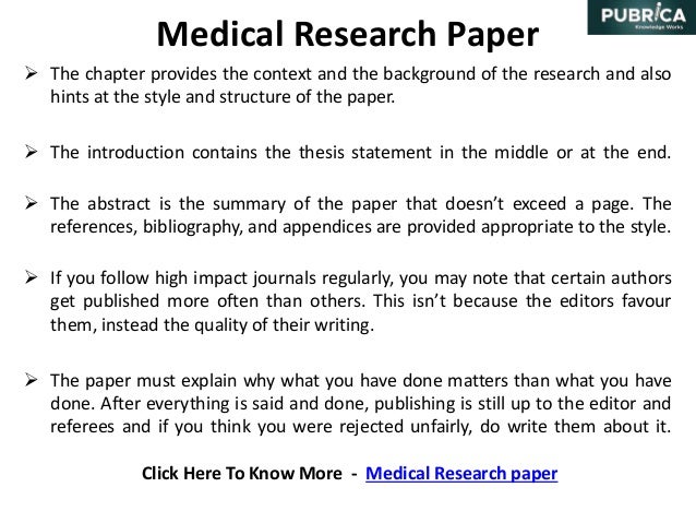 medical topics to write a research paper on