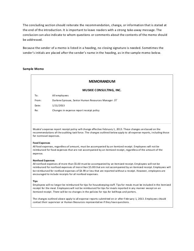 how to write a memo how to write expenses report