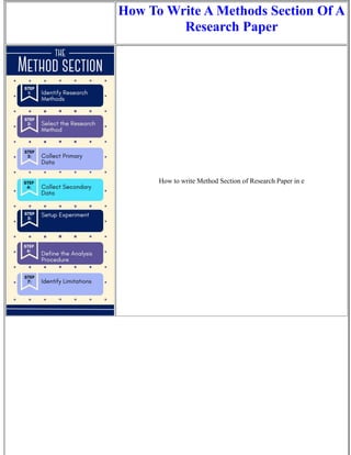 How To Write A Methods Section Of A Research Paper | PDF | Science