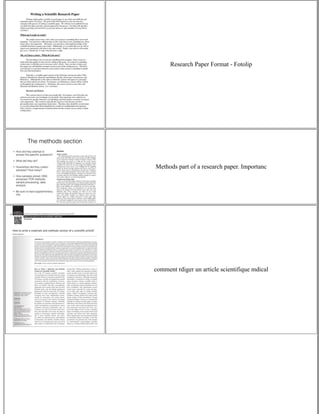 Research Paper Format - Fotolip
Methods part of a research paper. Importanc
comment rdiger un article scientifique mdical
 