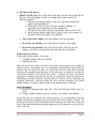 How to write, analyze and present the case studies | DOCX
