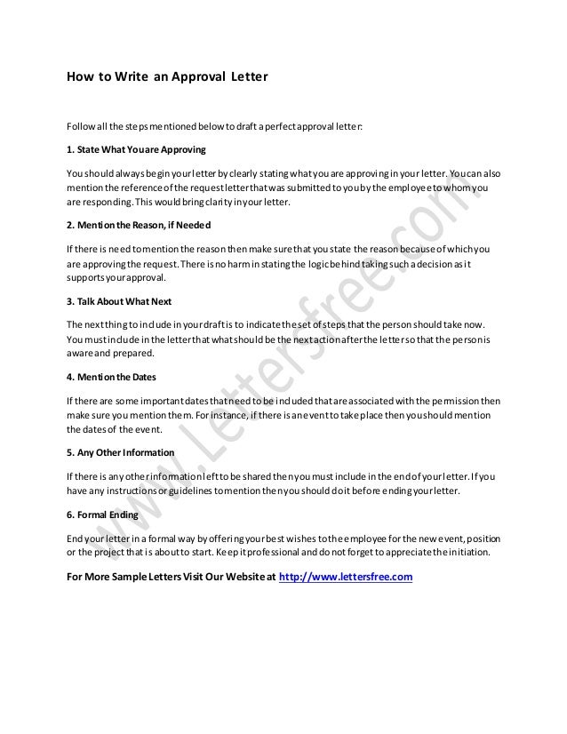 How to Write an Approval Letter