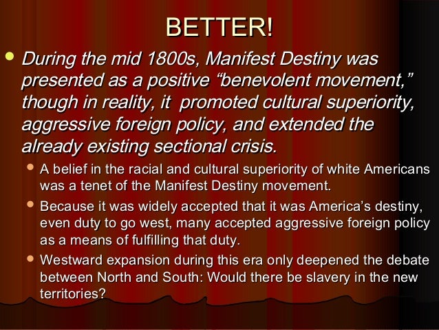 Manifest Destiny Essay United States