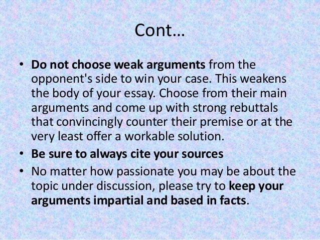 How do you write an argumentative essay