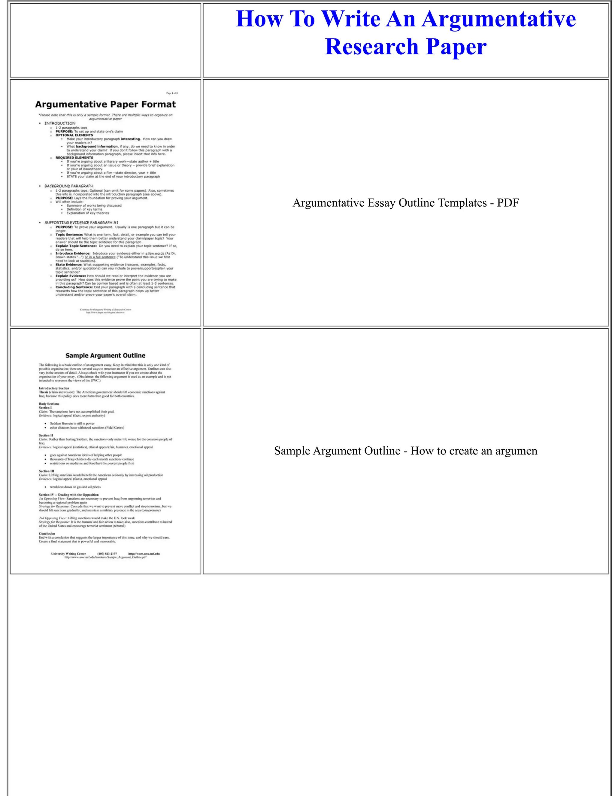 How To Write An Argumentative Research Paper | PDF