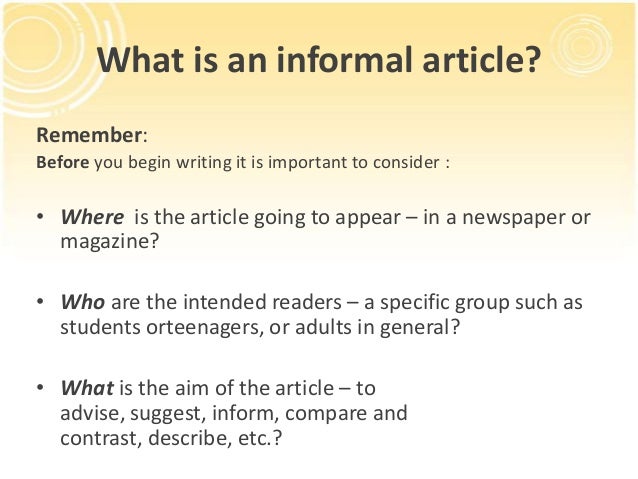 How to write an newspaper article