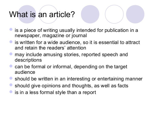 How to write good magazine articles