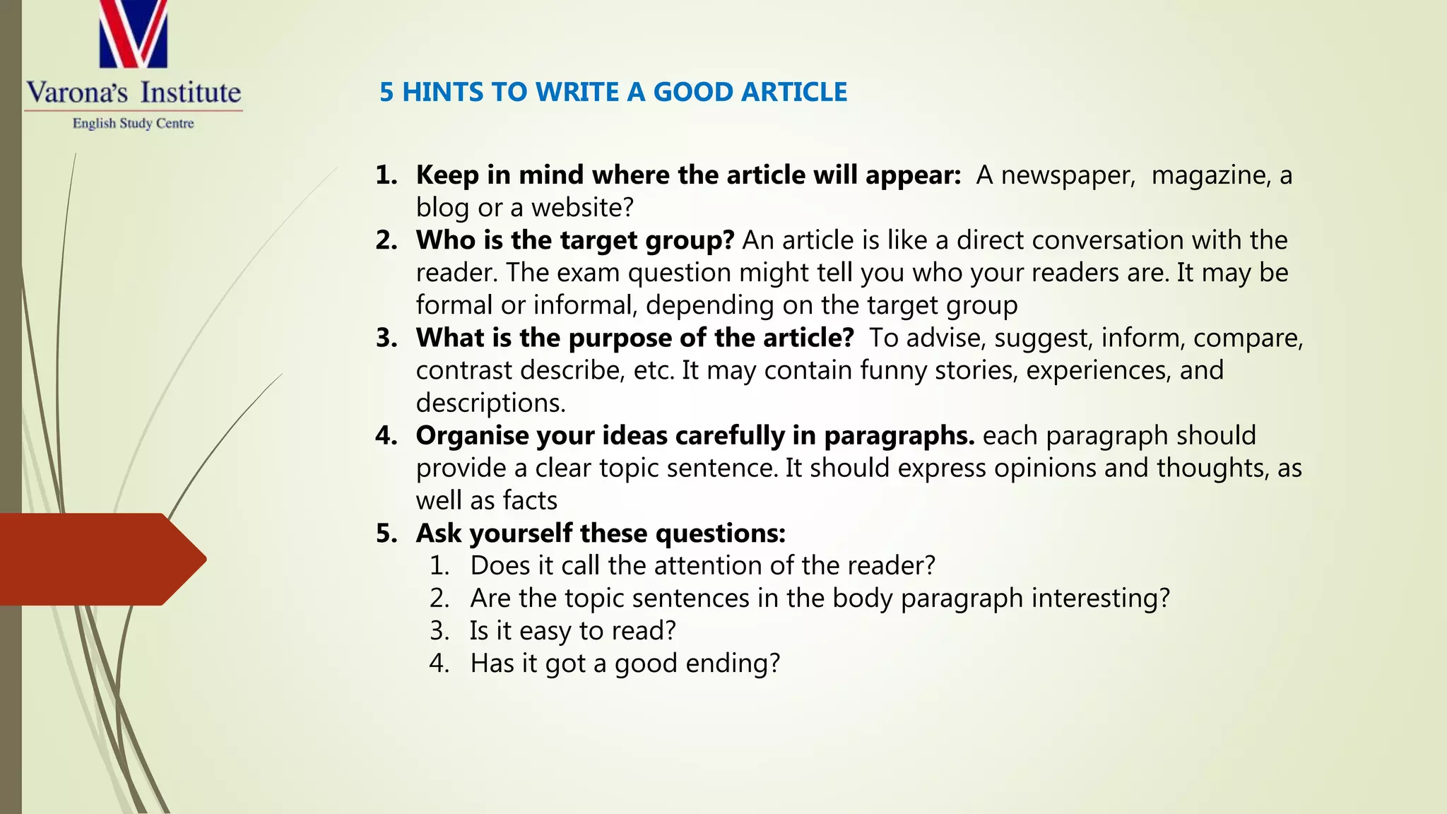 How to Write an Article | PPTX
