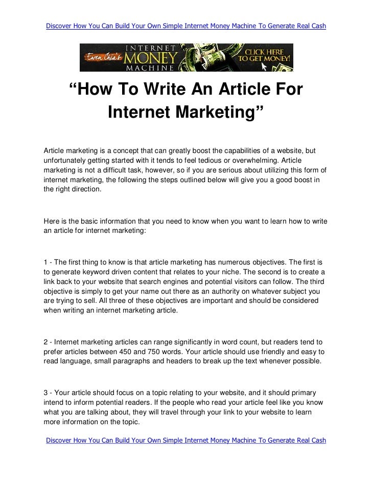 how to write an article on the internet