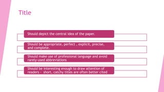 How to write and publish good quality research paper | PPTX