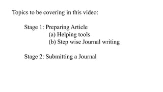 How to write and submit a journal | PPT