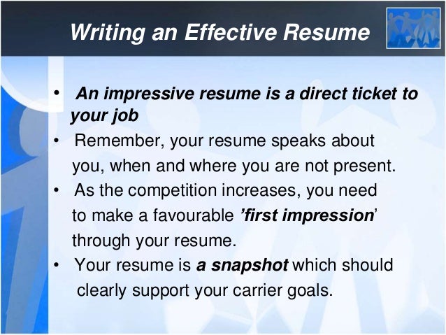 to write an effective resumes
