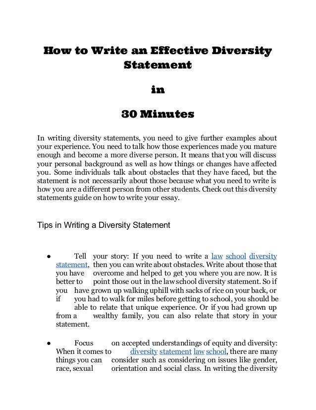 How to Write a Diversity Statement