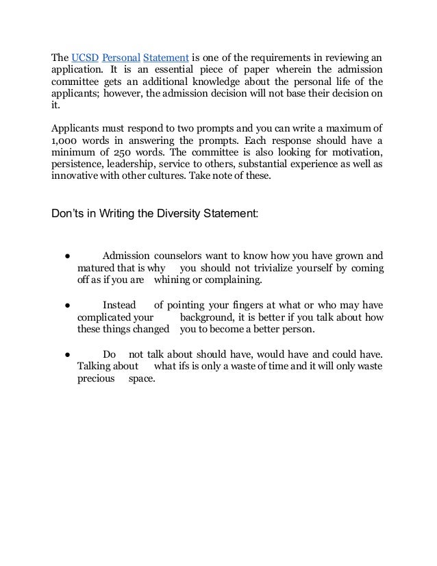 how to write a diversity