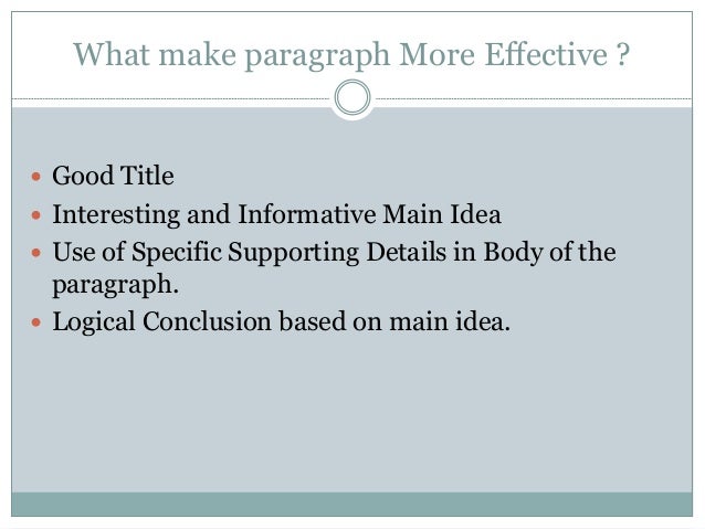 How to write an effective paragraph