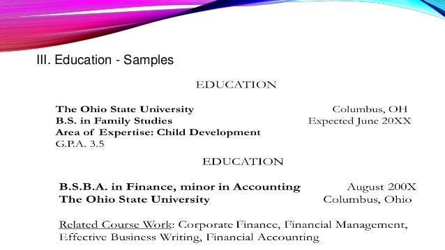 resume and application