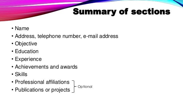 Summary on resume