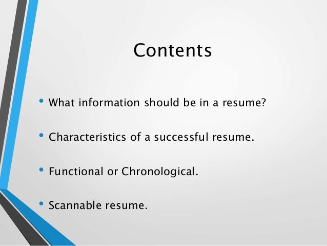 what information should be on a resume