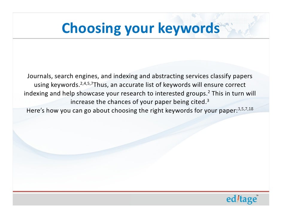 How To Write An Effective Title And Abstract And Choose Appropriate K